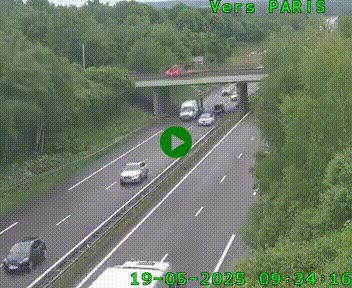 Caméra routière sur l'autoroute A20 au nord de Limoges, à la jonction avec la N520. Vue orientée vers Paris