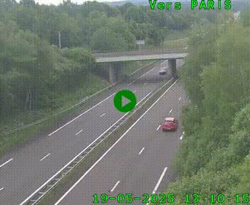 Caméra routière sur l'autoroute A20 au nord de Limoges, à la jonction avec la N520. Vue orientée vers Paris
