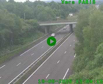 Caméra routière sur l'autoroute A20 au nord de Limoges, à la jonction avec la N520. Vue orientée vers Paris