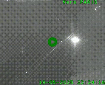 Caméra routière sur l'autoroute A20 au nord de Limoges, à la jonction avec la N520. Vue orientée vers Paris