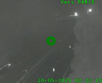 Caméra routière sur l'autoroute A20 au nord de Limoges, à la jonction avec la N520. Vue orientée vers Paris