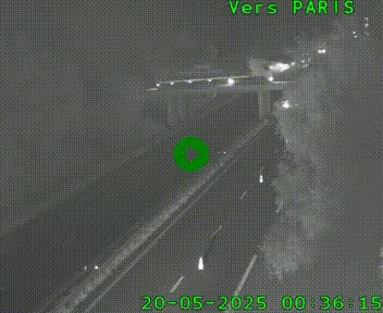 Caméra routière sur l'autoroute A20 au nord de Limoges, à la jonction avec la N520. Vue orientée vers Paris