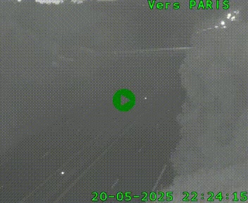 Caméra routière sur l'autoroute A20 au nord de Limoges, à la jonction avec la N520. Vue orientée vers Paris
