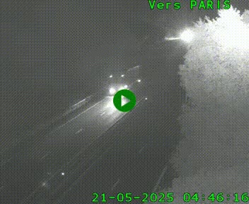 Caméra routière sur l'autoroute A20 au nord de Limoges, à la jonction avec la N520. Vue orientée vers Paris