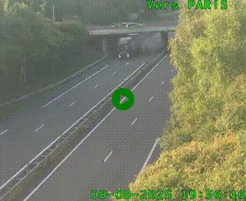 Caméra routière sur l'autoroute A20 au nord de Limoges, à la jonction avec la N520. Vue orientée vers Paris