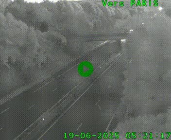 Caméra routière sur l'autoroute A20 au nord de Limoges, à la jonction avec la N520. Vue orientée vers Paris