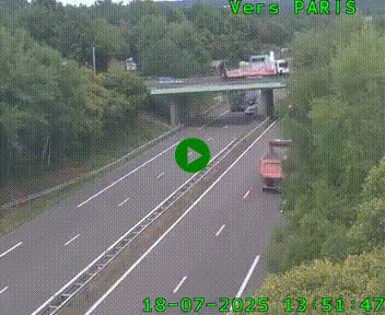 <h2>Caméra routière sur l'autoroute A20 au nord de Limoges, à la jonction avec la N520. Vue orientée vers Paris</h2>