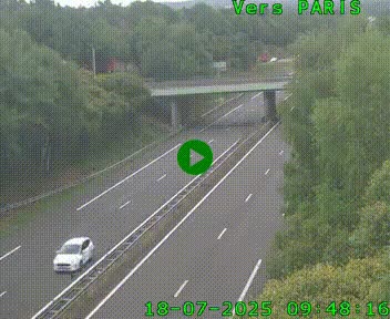 <h2>Caméra routière sur l'autoroute A20 au nord de Limoges, à la jonction avec la N520. Vue orientée vers Paris</h2>