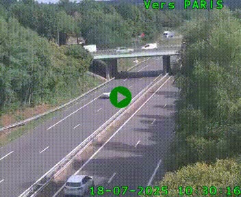 <h2>Caméra routière sur l'autoroute A20 au nord de Limoges, à la jonction avec la N520. Vue orientée vers Paris</h2>