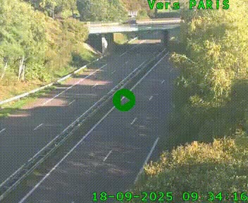 <h2>Caméra routière sur l'autoroute A20 au nord de Limoges, à la jonction avec la N520. Vue orientée vers Paris</h2>