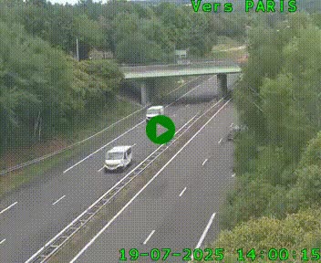 <h2>Caméra routière sur l'autoroute A20 au nord de Limoges, à la jonction avec la N520. Vue orientée vers Paris</h2>