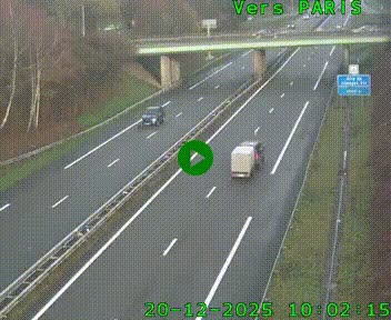 <h2>Caméra routière sur l'autoroute A20 au nord de Limoges, à la jonction avec la N520. Vue orientée vers Paris</h2>