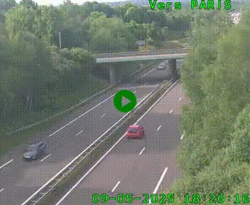 Caméra routière sur l'autoroute A20 au nord de Limoges, à la jonction avec la N520. Vue orientée vers Paris