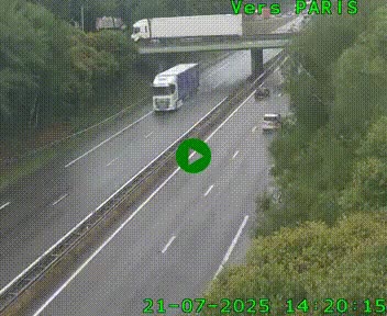<h2>Caméra routière sur l'autoroute A20 au nord de Limoges, à la jonction avec la N520. Vue orientée vers Paris</h2>
