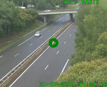 <h2>Caméra routière sur l'autoroute A20 au nord de Limoges, à la jonction avec la N520. Vue orientée vers Paris</h2>