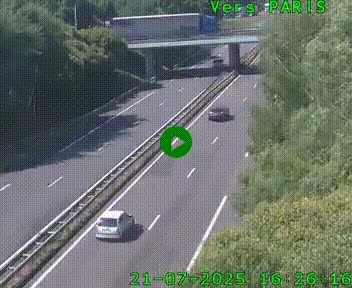 <h2>Caméra routière sur l'autoroute A20 au nord de Limoges, à la jonction avec la N520. Vue orientée vers Paris</h2>