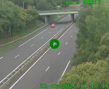 <h2>Caméra routière sur l'autoroute A20 au nord de Limoges, à la jonction avec la N520. Vue orientée vers Paris</h2>