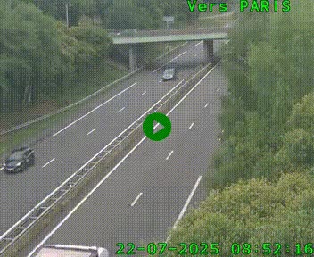<h2>Caméra routière sur l'autoroute A20 au nord de Limoges, à la jonction avec la N520. Vue orientée vers Paris</h2>