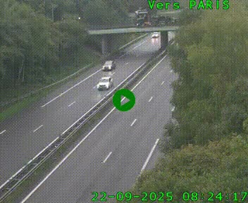 Caméra routière sur l'autoroute A20 au nord de Limoges, à la jonction avec la N520. Vue orientée vers Paris