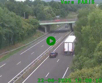 <h2>Caméra routière sur l'autoroute A20 au nord de Limoges, à la jonction avec la N520. Vue orientée vers Paris</h2>