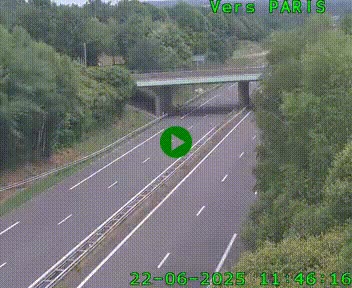 <h2>Caméra routière sur l'autoroute A20 au nord de Limoges, à la jonction avec la N520. Vue orientée vers Paris</h2>