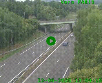 <h2>Caméra routière sur l'autoroute A20 au nord de Limoges, à la jonction avec la N520. Vue orientée vers Paris</h2>