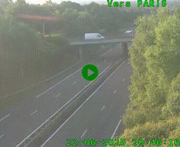 <h2>Caméra routière sur l'autoroute A20 au nord de Limoges, à la jonction avec la N520. Vue orientée vers Paris</h2>