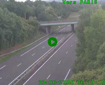 <h2>Caméra routière sur l'autoroute A20 au nord de Limoges, à la jonction avec la N520. Vue orientée vers Paris</h2>