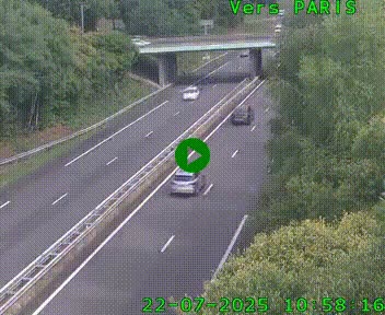 <h2>Caméra routière sur l'autoroute A20 au nord de Limoges, à la jonction avec la N520. Vue orientée vers Paris</h2>