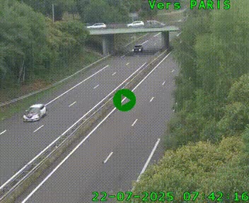 <h2>Caméra routière sur l'autoroute A20 au nord de Limoges, à la jonction avec la N520. Vue orientée vers Paris</h2>