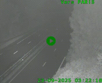Caméra routière sur l'autoroute A20 au nord de Limoges, à la jonction avec la N520. Vue orientée vers Paris
