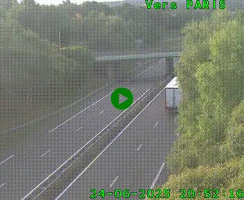 <h2>Caméra routière sur l'autoroute A20 au nord de Limoges, à la jonction avec la N520. Vue orientée vers Paris</h2>