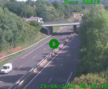 <h2>Caméra routière sur l'autoroute A20 au nord de Limoges, à la jonction avec la N520. Vue orientée vers Paris</h2>
