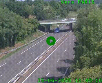 <h2>Caméra routière sur l'autoroute A20 au nord de Limoges, à la jonction avec la N520. Vue orientée vers Paris</h2>