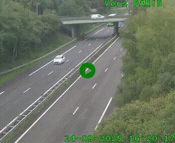 Caméra routière sur l'autoroute A20 au nord de Limoges, à la jonction avec la N520. Vue orientée vers Paris