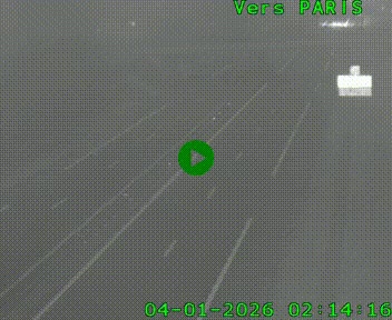 Caméra routière sur l'autoroute A20 au nord de Limoges, à la jonction avec la N520. Vue orientée vers Paris