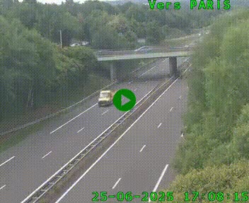 <h2>Caméra routière sur l'autoroute A20 au nord de Limoges, à la jonction avec la N520. Vue orientée vers Paris</h2>