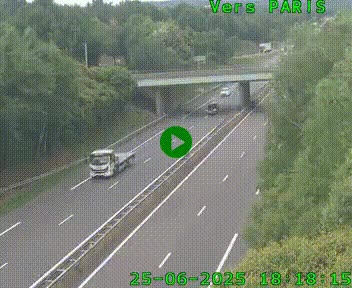 <h2>Caméra routière sur l'autoroute A20 au nord de Limoges, à la jonction avec la N520. Vue orientée vers Paris</h2>