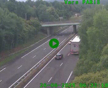 <h2>Caméra routière sur l'autoroute A20 au nord de Limoges, à la jonction avec la N520. Vue orientée vers Paris</h2>