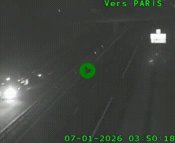 Caméra routière sur l'autoroute A20 au nord de Limoges, à la jonction avec la N520. Vue orientée vers Paris