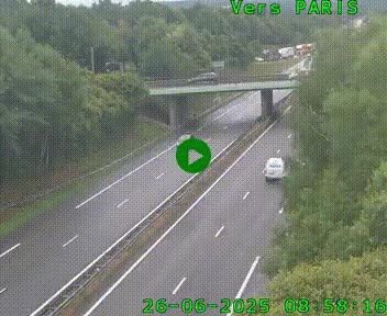 <h2>Caméra routière sur l'autoroute A20 au nord de Limoges, à la jonction avec la N520. Vue orientée vers Paris</h2>