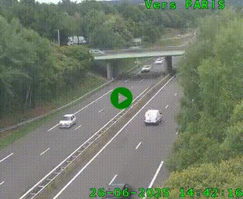 <h2>Caméra routière sur l'autoroute A20 au nord de Limoges, à la jonction avec la N520. Vue orientée vers Paris</h2>