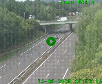 <h2>Caméra routière sur l'autoroute A20 au nord de Limoges, à la jonction avec la N520. Vue orientée vers Paris</h2>