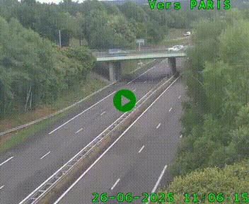 <h2>Caméra routière sur l'autoroute A20 au nord de Limoges, à la jonction avec la N520. Vue orientée vers Paris</h2>