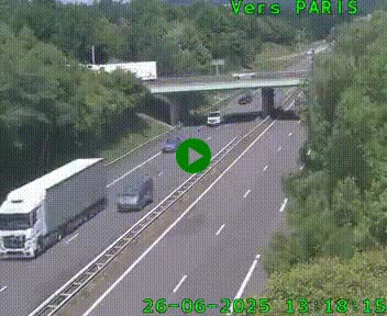 <h2>Caméra routière sur l'autoroute A20 au nord de Limoges, à la jonction avec la N520. Vue orientée vers Paris</h2>