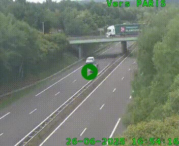 <h2>Caméra routière sur l'autoroute A20 au nord de Limoges, à la jonction avec la N520. Vue orientée vers Paris</h2>