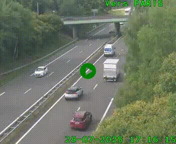 <h2>Caméra routière sur l'autoroute A20 au nord de Limoges, à la jonction avec la N520. Vue orientée vers Paris</h2>