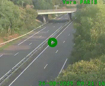 <h2>Caméra routière sur l'autoroute A20 au nord de Limoges, à la jonction avec la N520. Vue orientée vers Paris</h2>