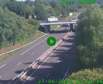 <h2>Caméra routière sur l'autoroute A20 au nord de Limoges, à la jonction avec la N520. Vue orientée vers Paris</h2>