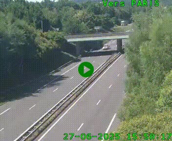 <h2>Caméra routière sur l'autoroute A20 au nord de Limoges, à la jonction avec la N520. Vue orientée vers Paris</h2>